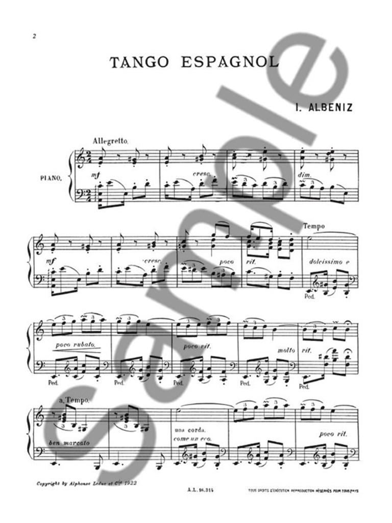 Isaac Manuel Francisco Albeniz: Tango in a minor